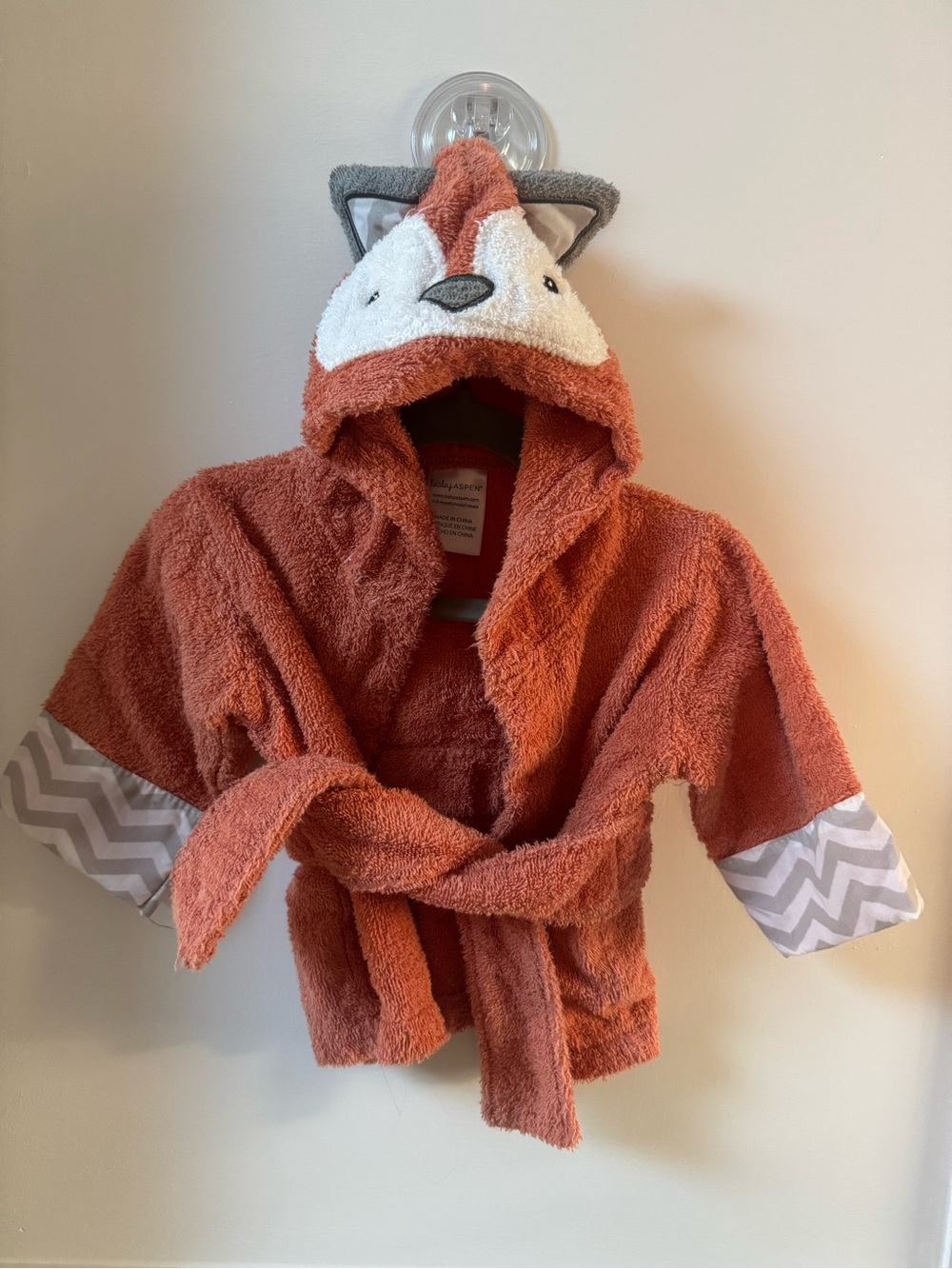 Cozy Fox Hooded Kids Bath Robe - Rust Orange